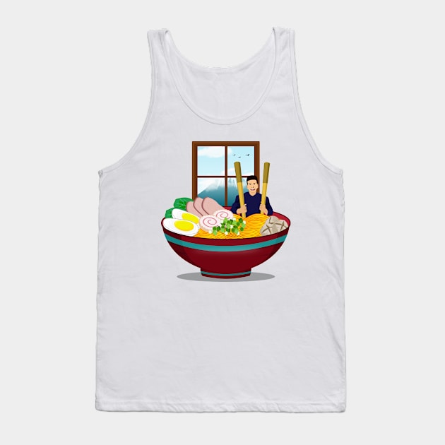 I LOVE RAMEN NOODLES Tank Top by canzyartstudio